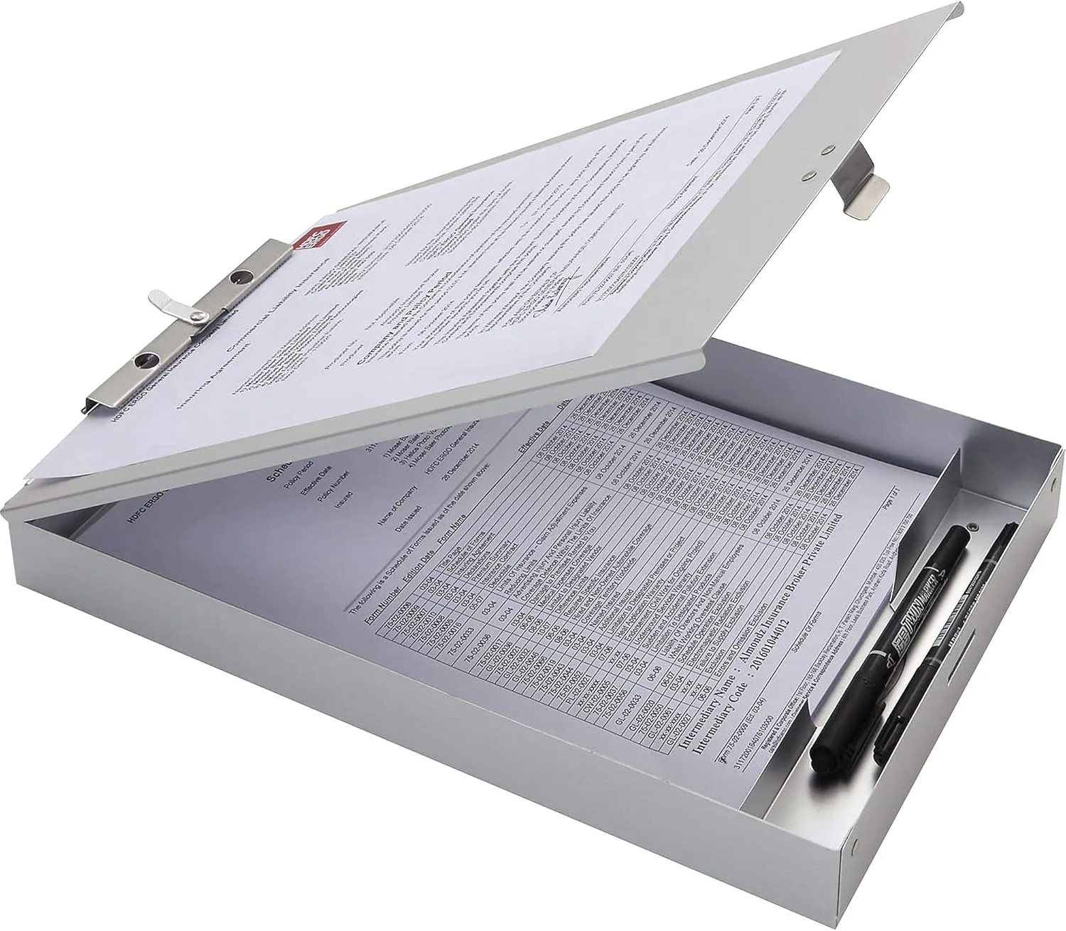 Business Source Storage Clipboard, Letter Size, Silver