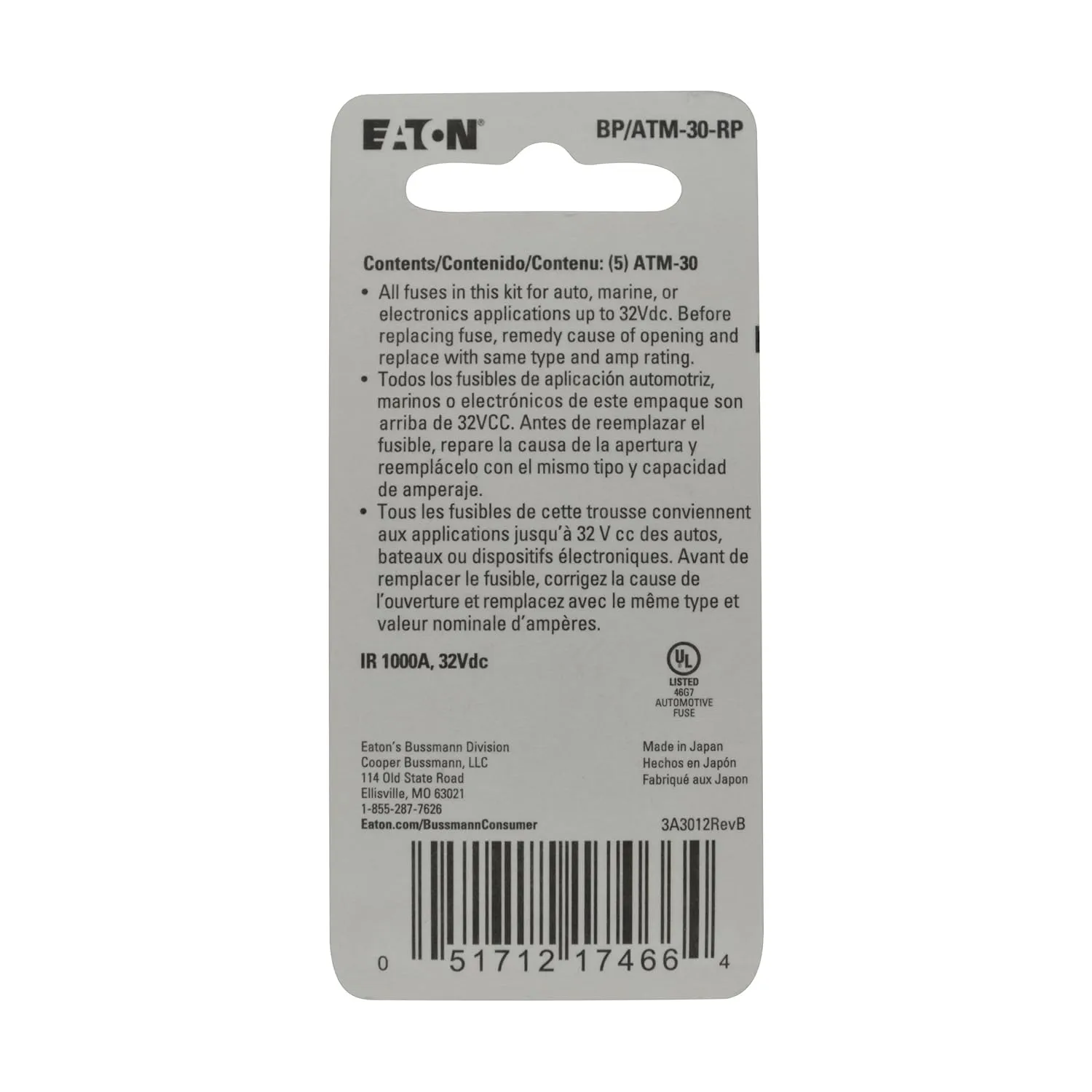 BUSSMANN ATM Fast-Acting Mini Blade Fuses