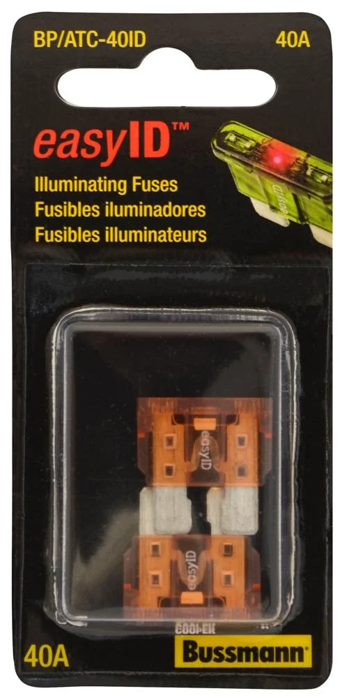 Bussmann BP/ATC-40ID easyID Illuminating Blade Fuse, (Pack of 2), Orange