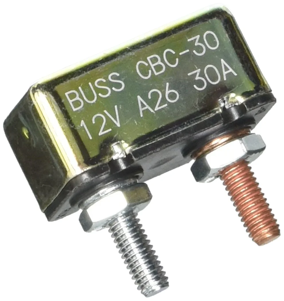 Bussmann CBC-30 Circuit Breaker (Type I Heavy Duty Automotive with Stud Terminals - 30 A), 1 Pack