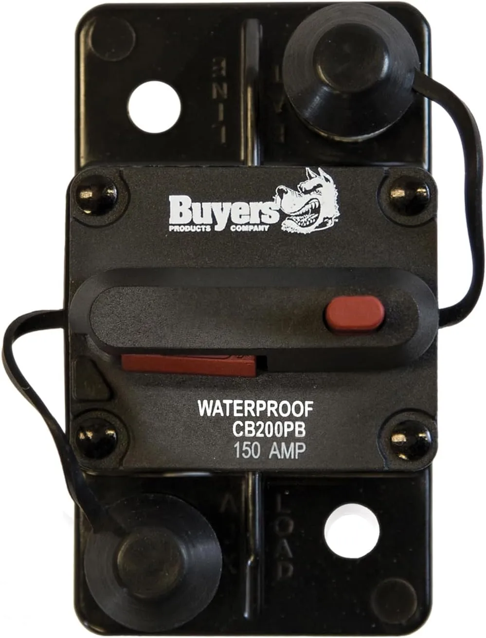 Buyers Products 150 Amp Circuit Breaker with Manual Push-to-Trip Reset with Large Frame, Black