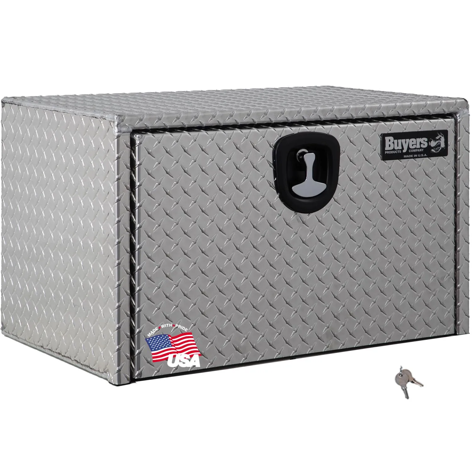 Buyers Products 1705103 Diamond Tread Aluminum Underbody Truck Toolbox, 18 x 18 x 30