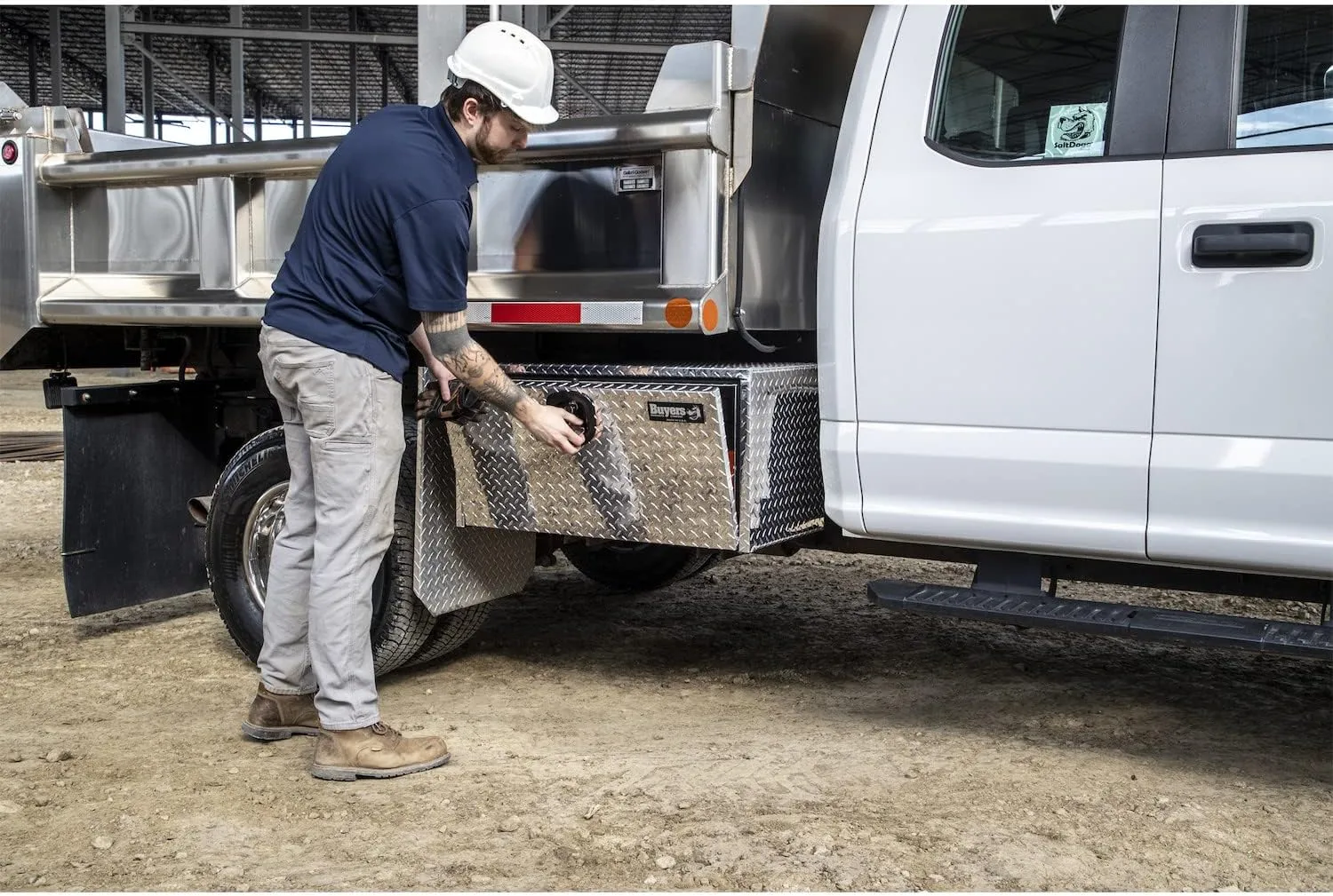 Buyers Products 1705103 Diamond Tread Aluminum Underbody Truck Toolbox, 18 x 18 x 30