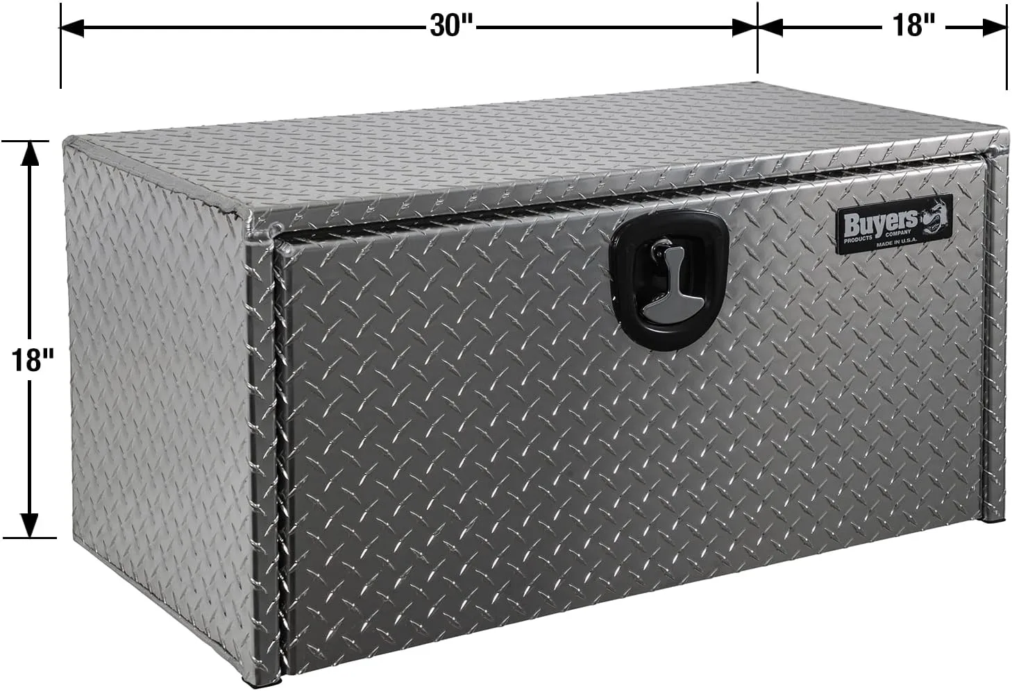 Buyers Products 1705103 Diamond Tread Aluminum Underbody Truck Toolbox, 18 x 18 x 30