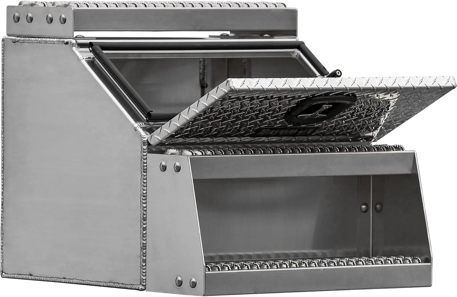 Buyers Products Heavy Duty Diamond Tread Aluminum Saddle Step Box
