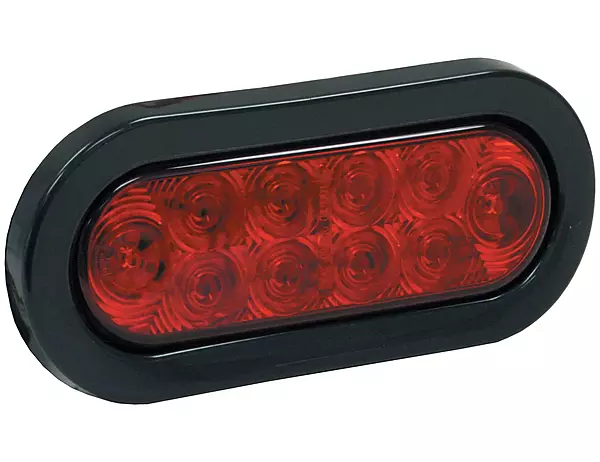 Buyers Products 5626510, 6 Inch Oval Stop/Turn/Tail Light Kit, 10 LEDs, for Trucks and Trailers, Signal/Warning Light, Red