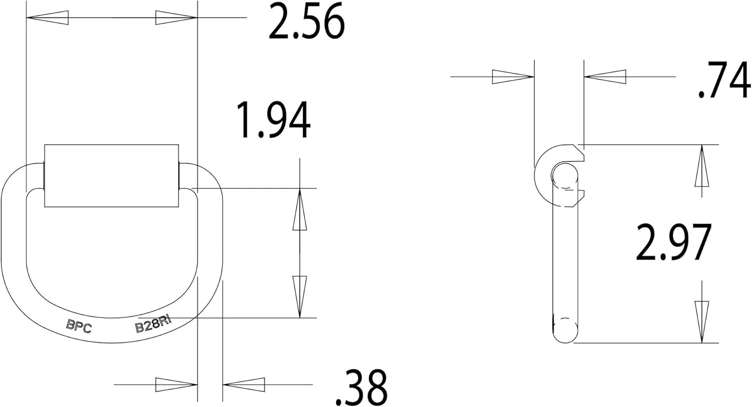 Buyers Products B28F Rope Ring Zinc-Plated Steel Weld-On, 2,000 lb WLL Tie Down Ring