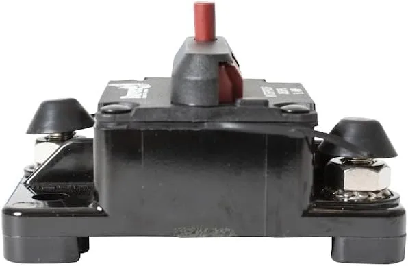 Buyers Products CB50PB High-Amp Manual Reset Circuit Breaker for Work Truck Accessories, Push-to-Trip Waterproof Surface Mount Protection for Plows, Spreaders, Dump Hoists & Lift Gates
