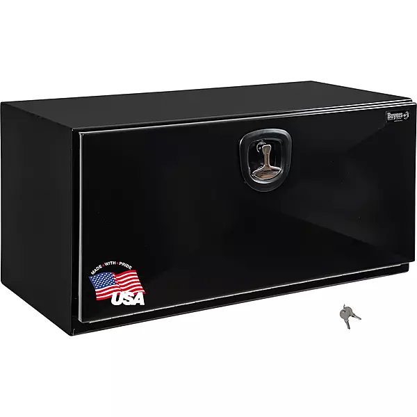 Buyers Products 1752800 Black Pro Series Steel Underbody Truck Box, 18x18x24 Inch, Durable Vehicle Tool Box For Storage and Organization 18 X 18 X 24 Single Latch