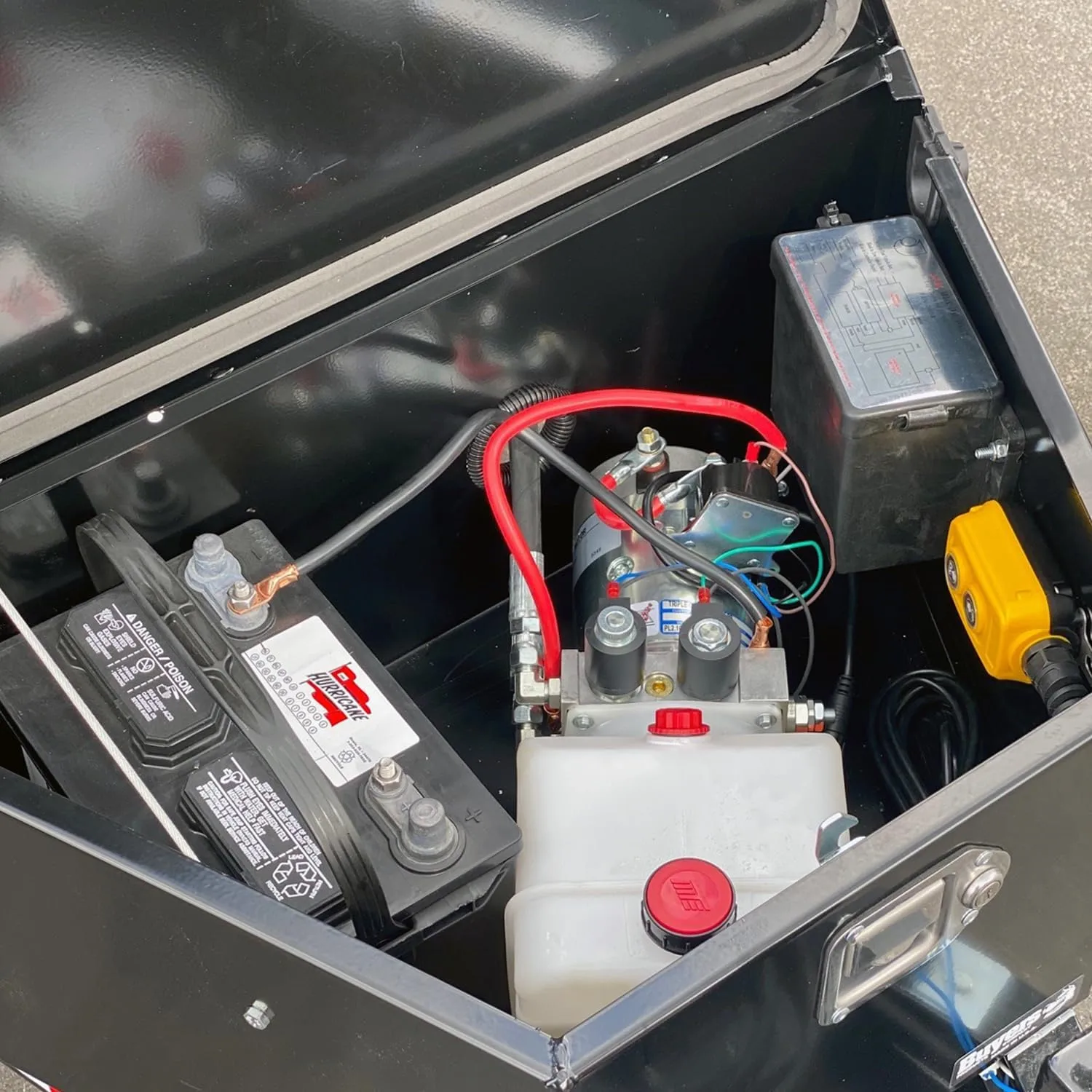 Buyers Products 1701283 A-Frame Steel Pump Box, Battery Box For Dump Trailers, Gloss Black