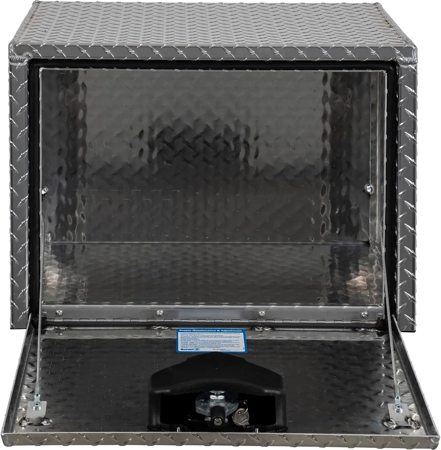 Buyers Products 1705100 Diamond Tread Aluminum Underbody Truck Tool Box, 18 x 18 x 24, .100 in. Thick, Locking Compression Latch