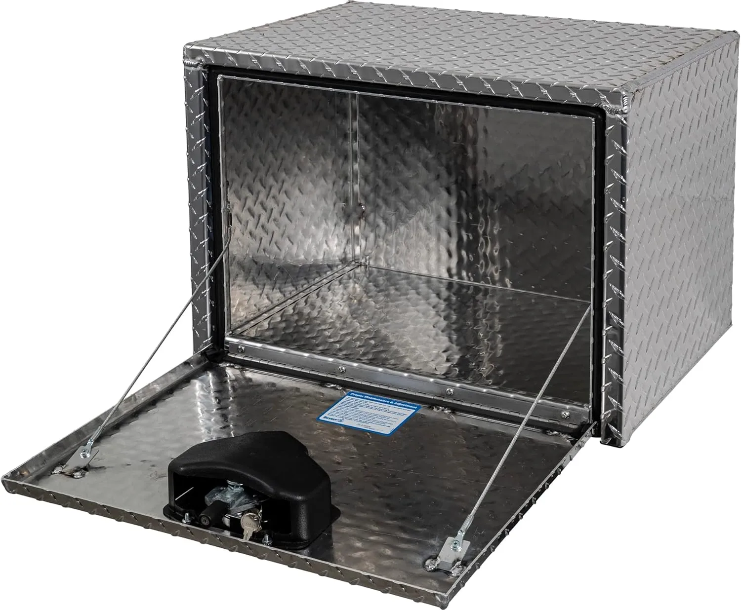 Buyers Products 1705100 Diamond Tread Aluminum Underbody Truck Tool Box, 18 x 18 x 24, .100 in. Thick, Locking Compression Latch