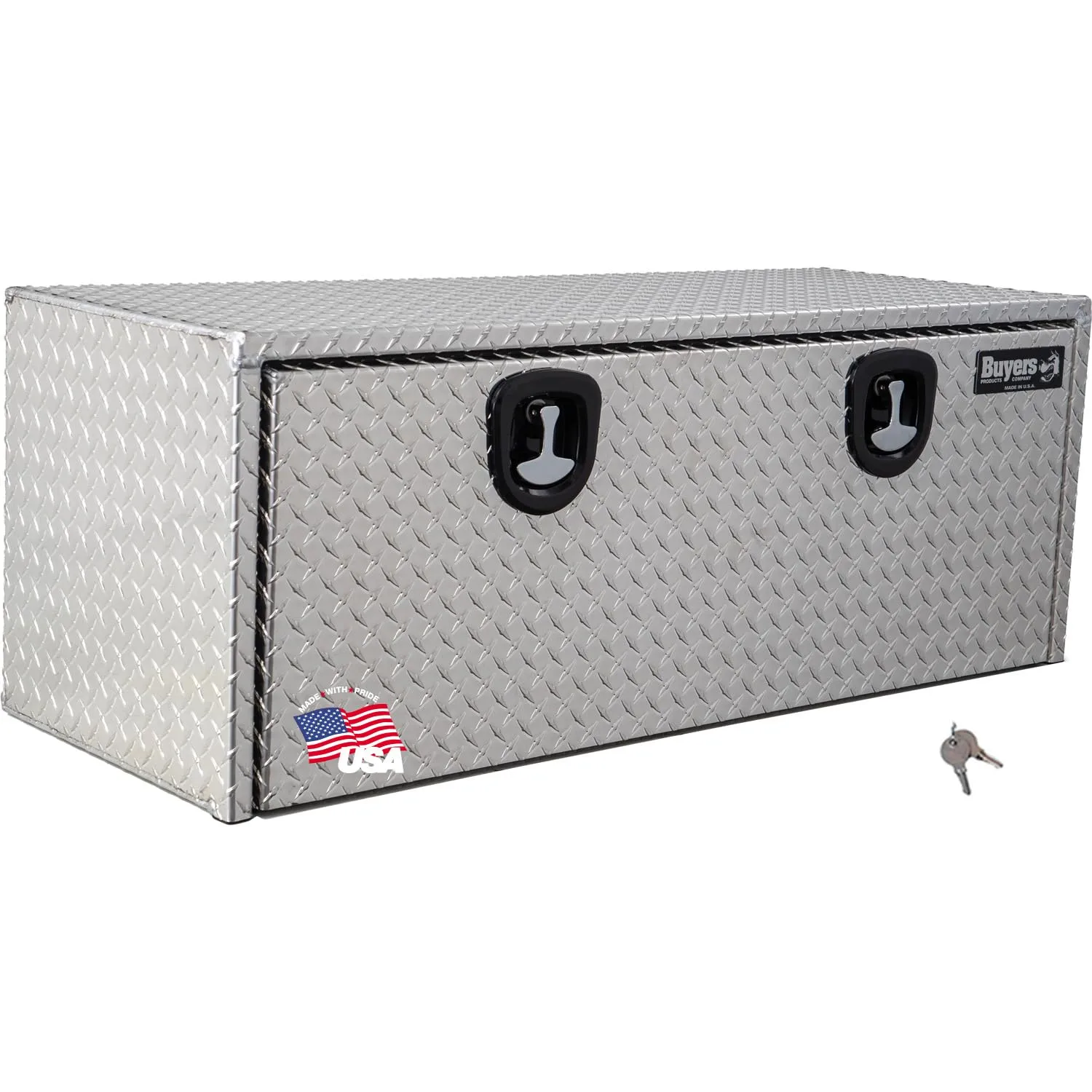Buyers Products 1705110 Diamond Tread Aluminum Underbody Truck Tool Box, 18 x 18 x 48