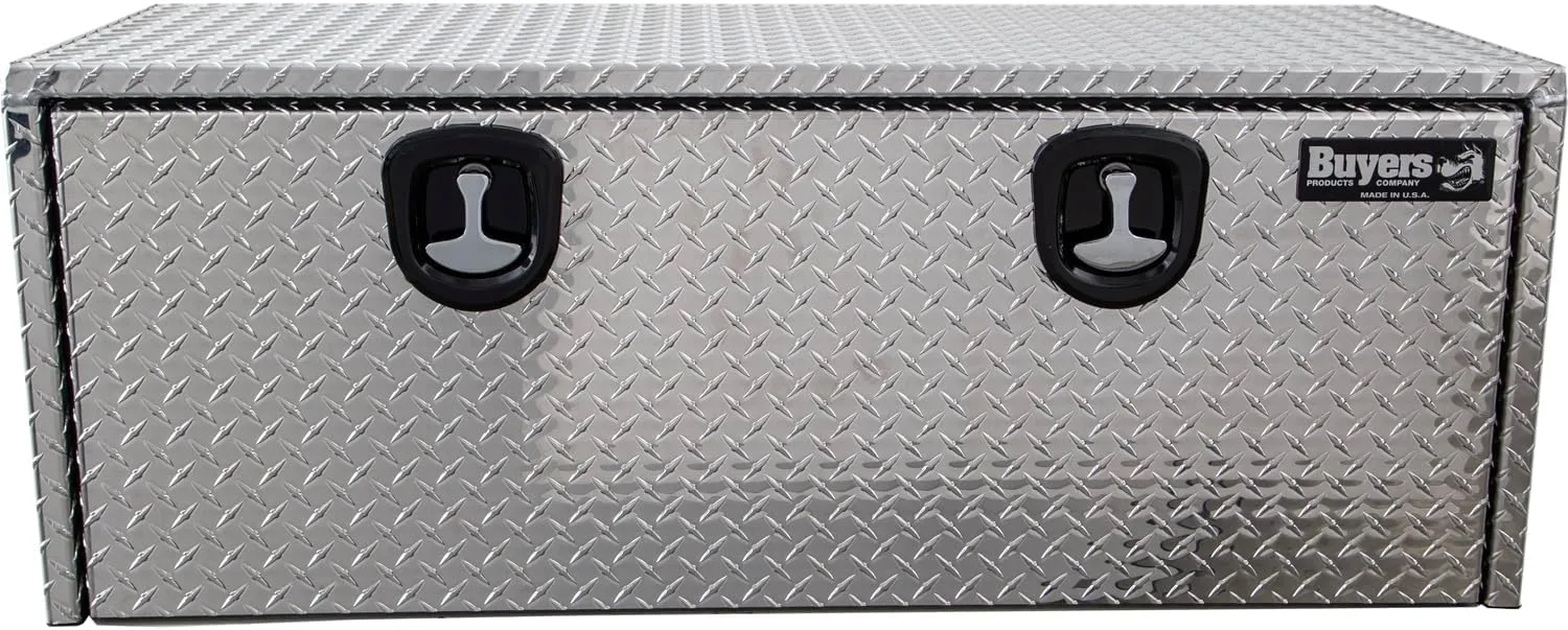 Buyers Products 1705110 Diamond Tread Aluminum Underbody Truck Tool Box, 18 x 18 x 48