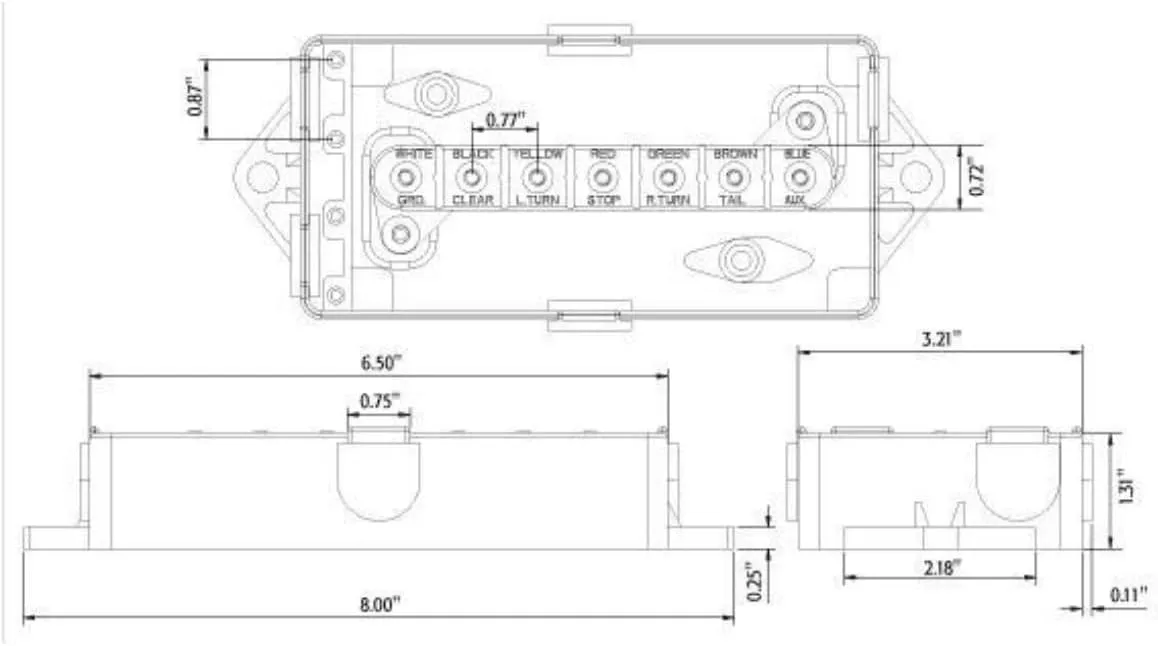 Buyers Products 5601101 ABS 7-Terminal Electrical Junction Box – Weather-Resistant