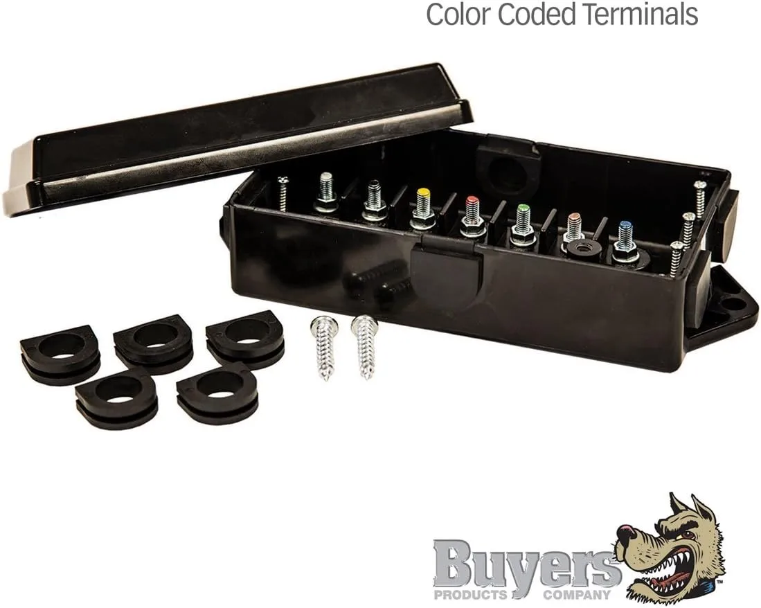 Buyers Products 5601101 ABS 7-Terminal Electrical Junction Box – Weather-Resistant