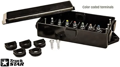 Buyers Products 5601101 ABS 7-Terminal Electrical Junction Box – Weather-Resistant