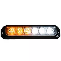 Buyers Products 8891502 5 Inch Amber/Clear Surface Mount 6-LED Strobe Light, IP67 Rated, Strobe Lights for Work Trucks and Trailers