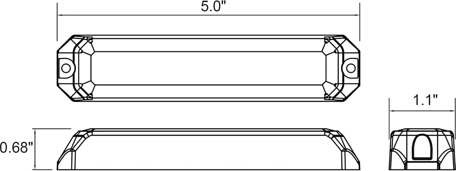 Buyers Products 8891502 5 Inch Amber/Clear Surface Mount 6-LED Strobe Light, IP67 Rated, Strobe Lights for Work Trucks and Trailers