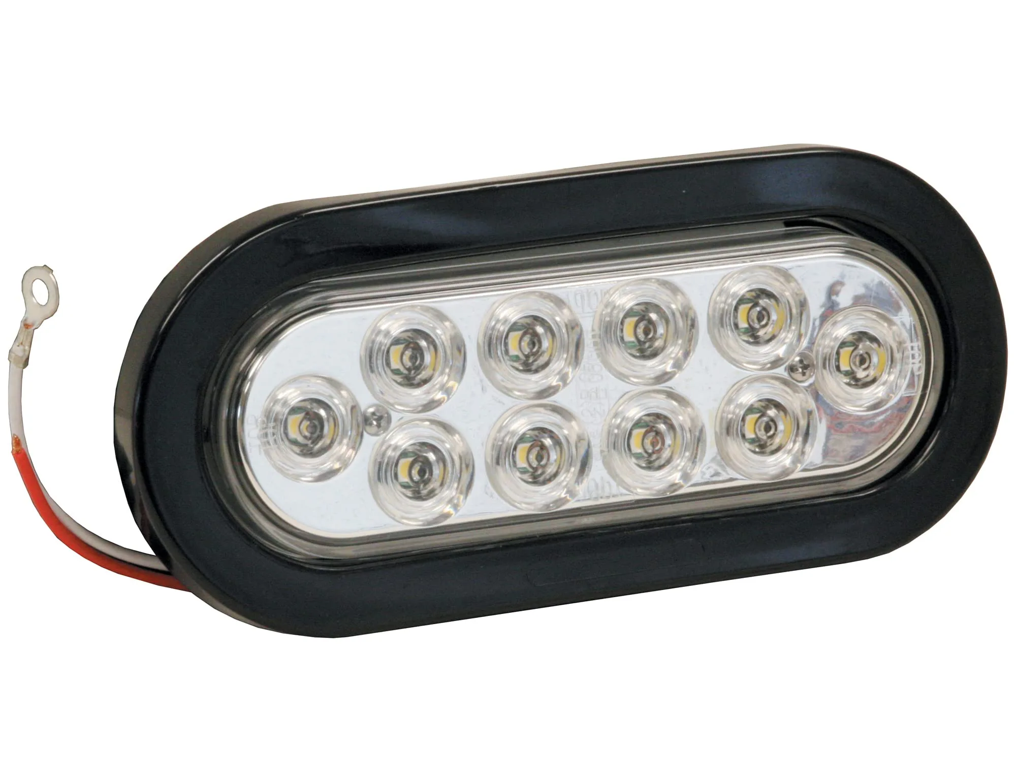 Buyers Products 5626310, 6 Inch Oval Back Up/Reverse Light with 10 LEDS, Rear Light/Stop/Turn Signal Light for Trucks, Light Bar, Clear 10 LEDs Kit