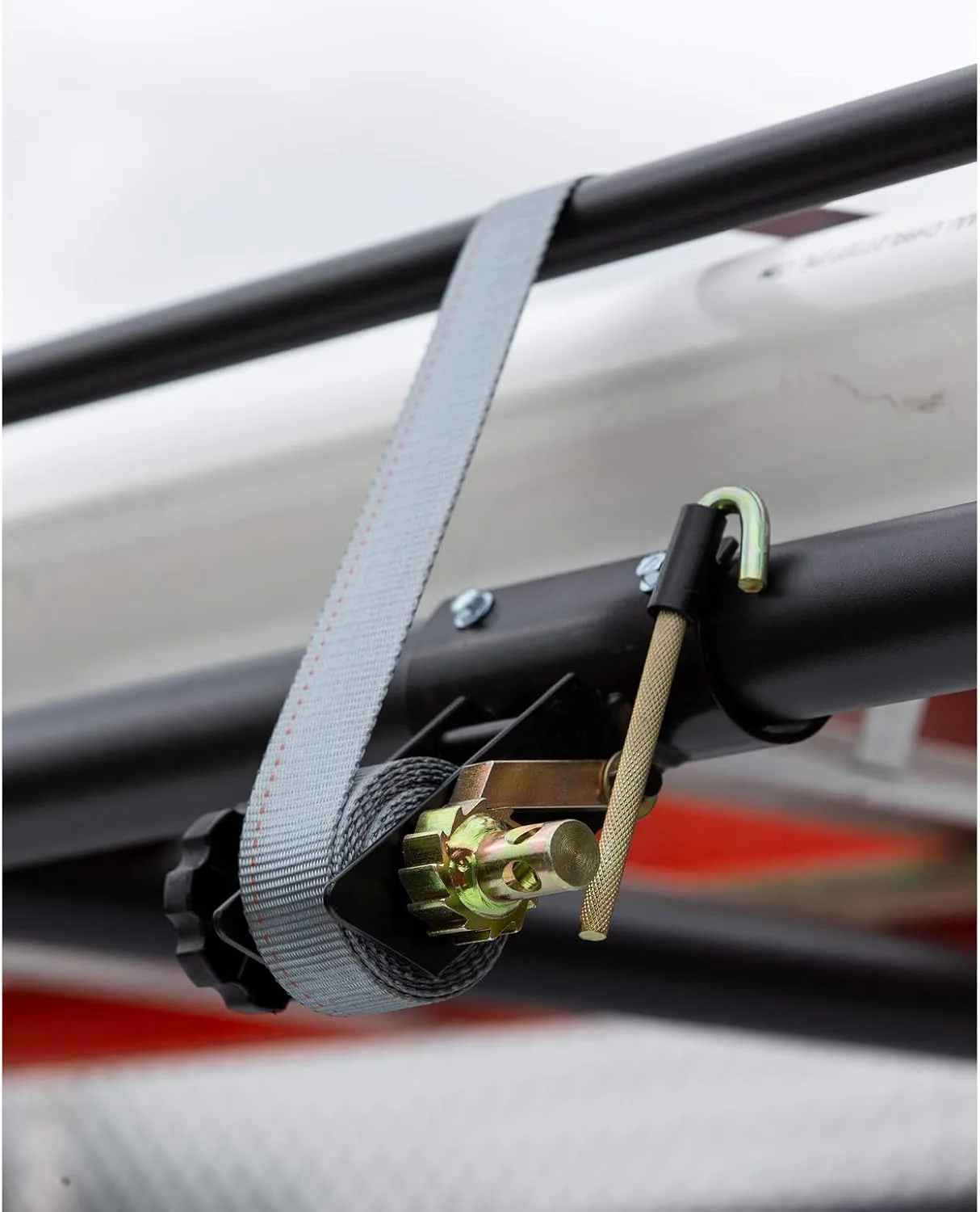 Buyers Products 5480007 Round Tube Ladder Rack Ratchet Straps, 2-Pack, 7 ft x 1-1/2 in, Double J Hook