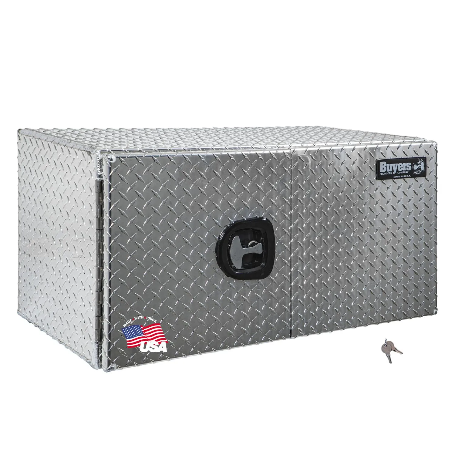 Buyers Products 1702240 Diamond Tread Aluminum Underbody Truck Box with Barn Door, 24 x 24 x 48 Inch 24x24x48 Inch