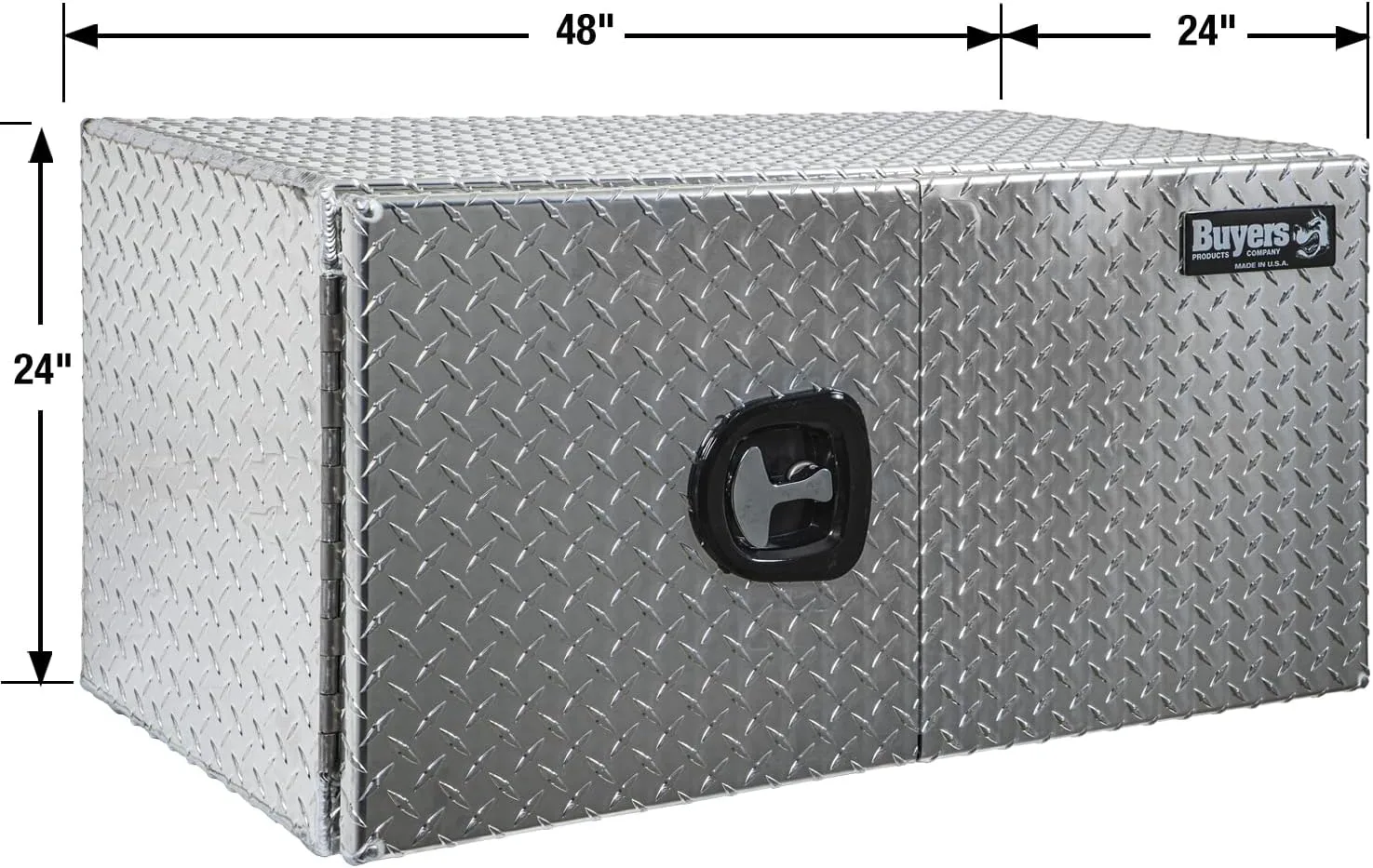 Buyers Products 1702240 Diamond Tread Aluminum Underbody Truck Box with Barn Door, 24 x 24 x 48 Inch 24x24x48 Inch