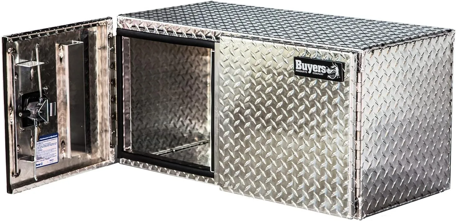 Buyers Products 1702240 Diamond Tread Aluminum Underbody Truck Box with Barn Door, 24 x 24 x 48 Inch 24x24x48 Inch