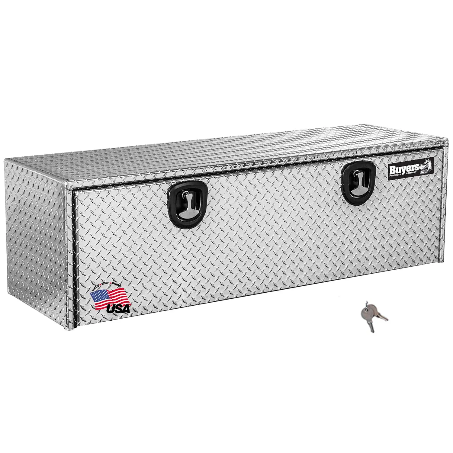 Buyers Products 1705115 Diamond Tread Aluminum Underbody Truck Tool Box, 18 x 18 x 60, Made in USA