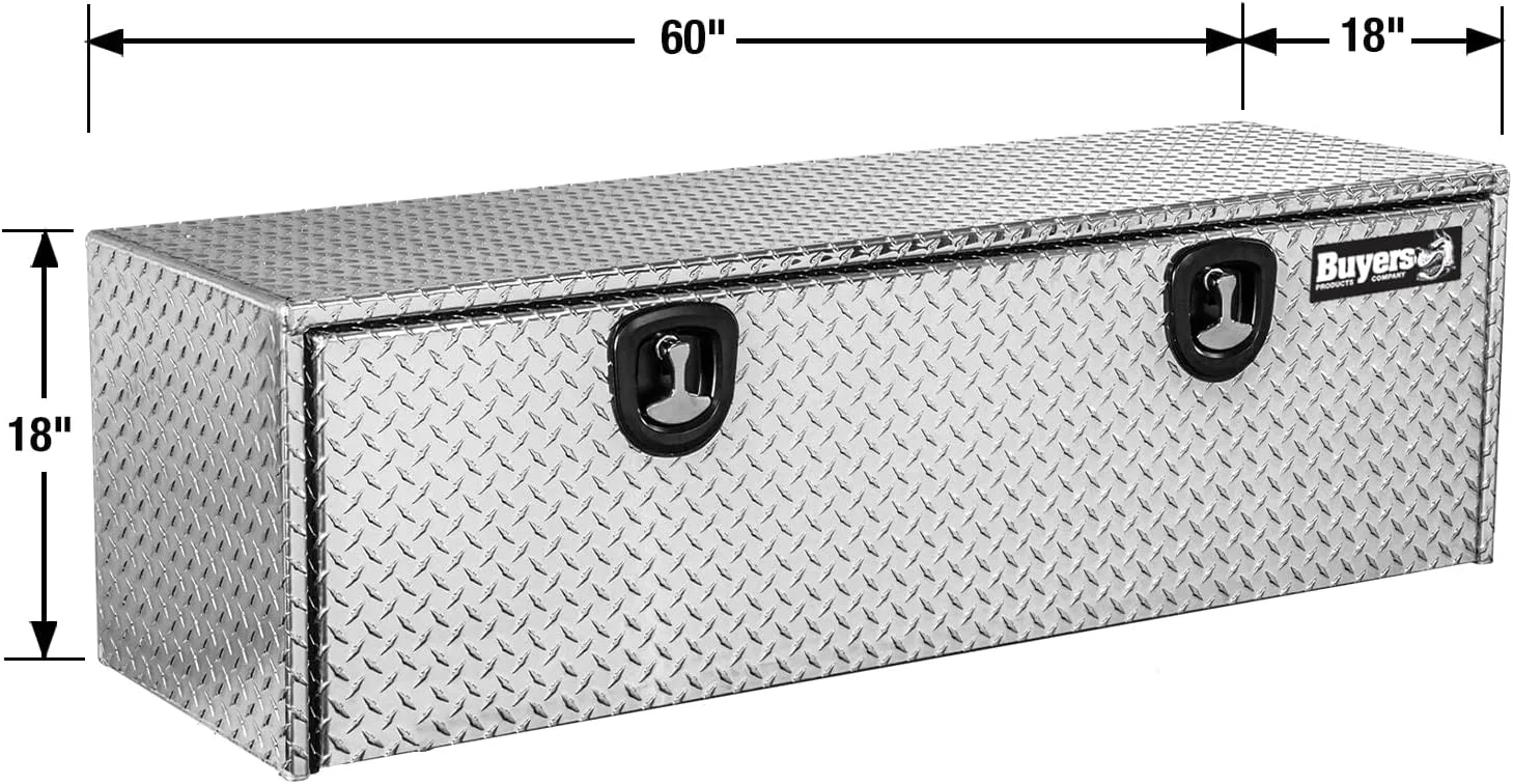 Buyers Products 1705115 Diamond Tread Aluminum Underbody Truck Tool Box, 18 x 18 x 60, Made in USA