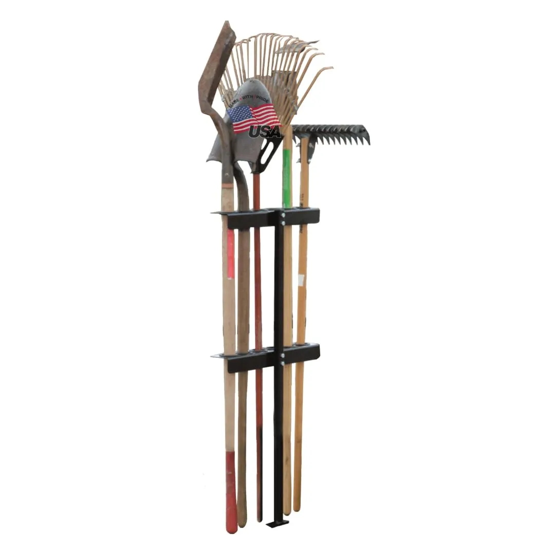 Buyers Products LT35 Vertical Hand Tool Rack for Open Landscaping Truck Trailers, 6 Tools, Made In The USA