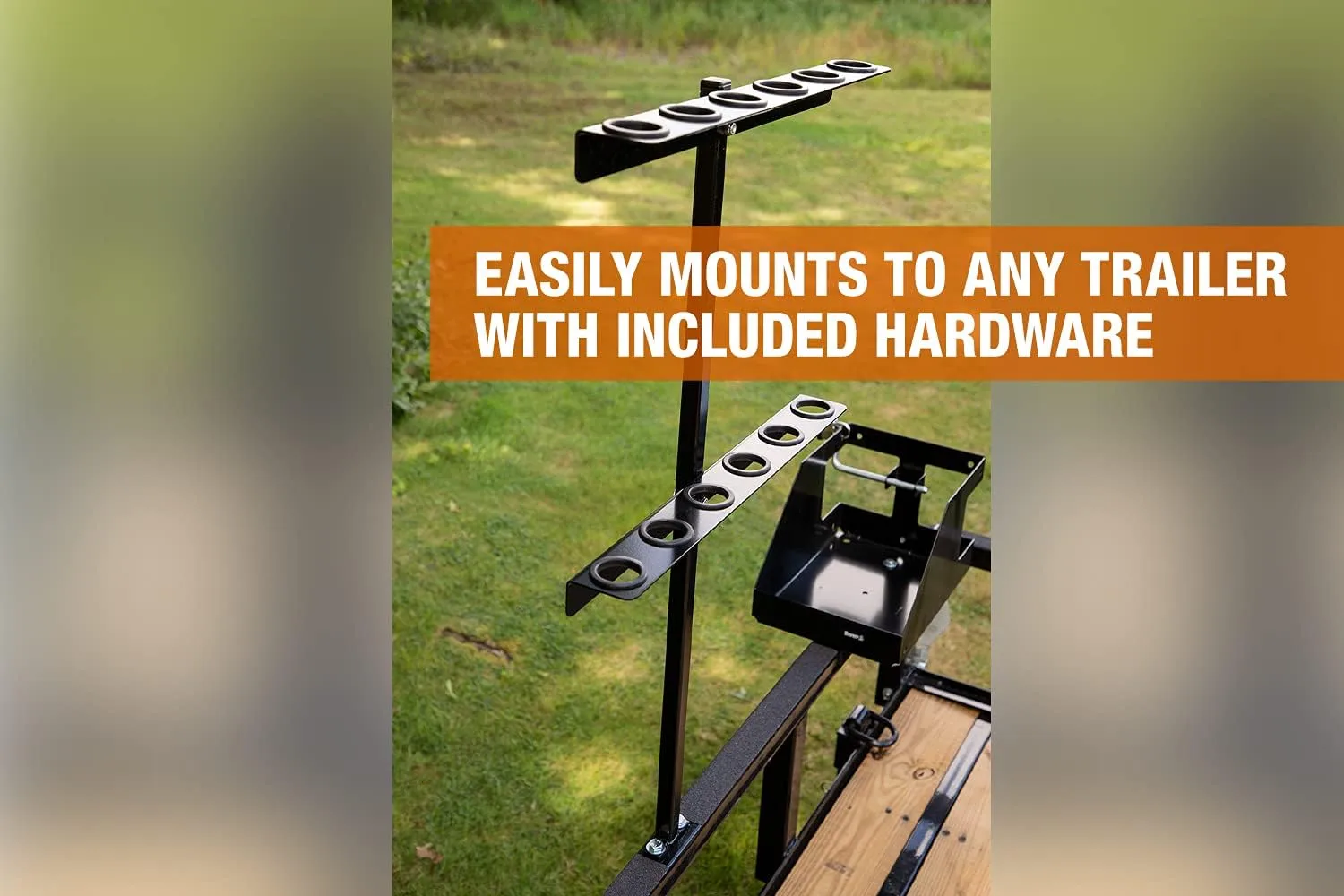 Buyers Products LT35 Vertical Hand Tool Rack for Open Landscaping Truck Trailers, 6 Tools, Made In The USA