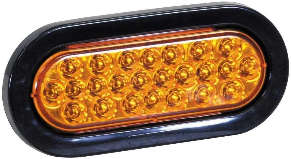 Buyers Products SL65AO 6 in Oval Recessed Amber Strobe Light, 24 LEDs