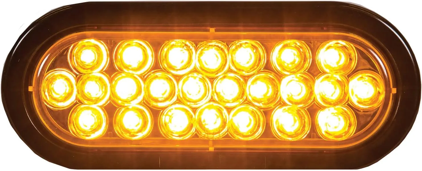 Buyers Products SL65AO 6 in Oval Recessed Amber Strobe Light, 24 LEDs