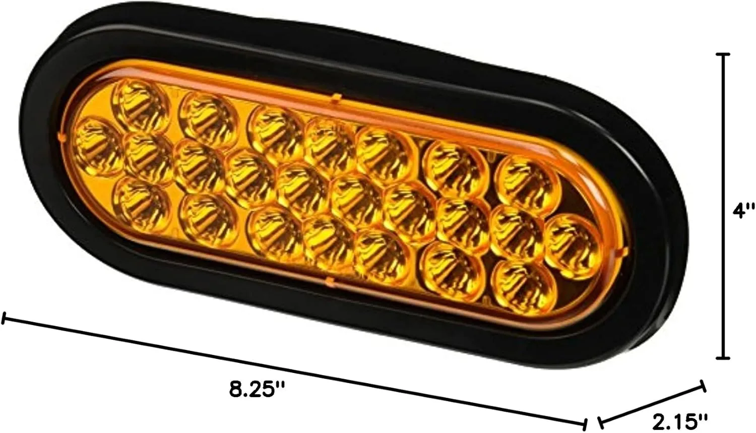 Buyers Products SL65AO 6 in Oval Recessed Amber Strobe Light, 24 LEDs