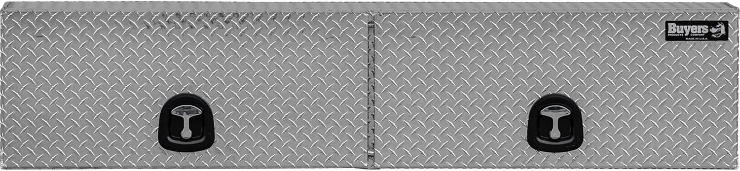 Buyers Products 1701364 Topsider Truck Tool Box, 18x16x88 Inch, Diamond Tread Aluminum, Dual Flip-Up Doors, Locking Compression Latch, Weather Resistant, No-Drill Mount, Made in USA
