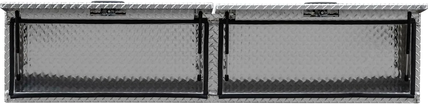 Buyers Products 1701364 Topsider Truck Tool Box, 18x16x88 Inch, Diamond Tread Aluminum, Dual Flip-Up Doors, Locking Compression Latch, Weather Resistant, No-Drill Mount, Made in USA