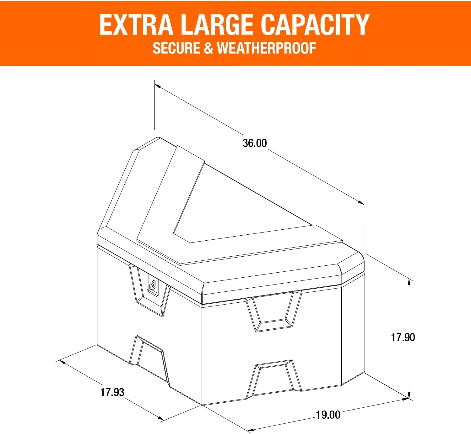 Buyers Products 1701680 Black Poly Trailer Tongue Box, 18 x 19 x 36 in