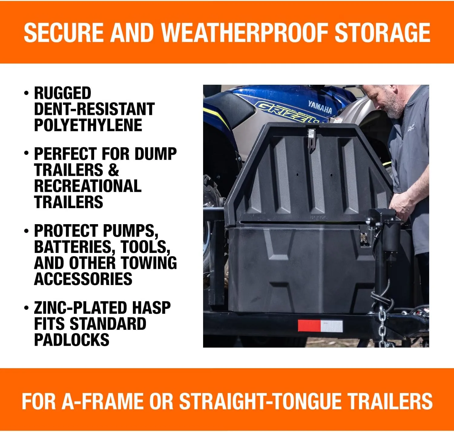 Buyers Products 1701680 Black Poly Trailer Tongue Box, 18 x 19 x 36 in