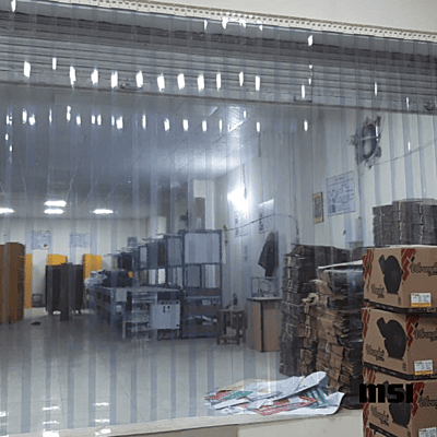 Installing Buzz lite Climate Control Pvc strip curtain to prevent dust from outdoors