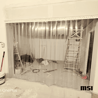 Buzz lite Climate Control Pvc strip curtain installed in resutaurant