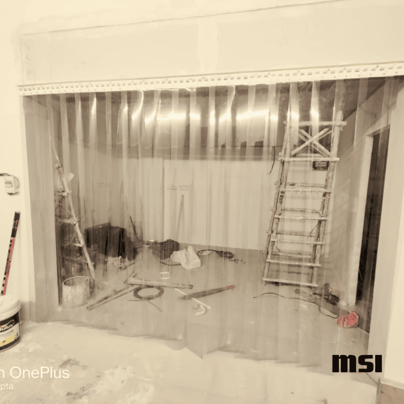 Buzz lite Climate Control Pvc strip curtain installed in resutaurant