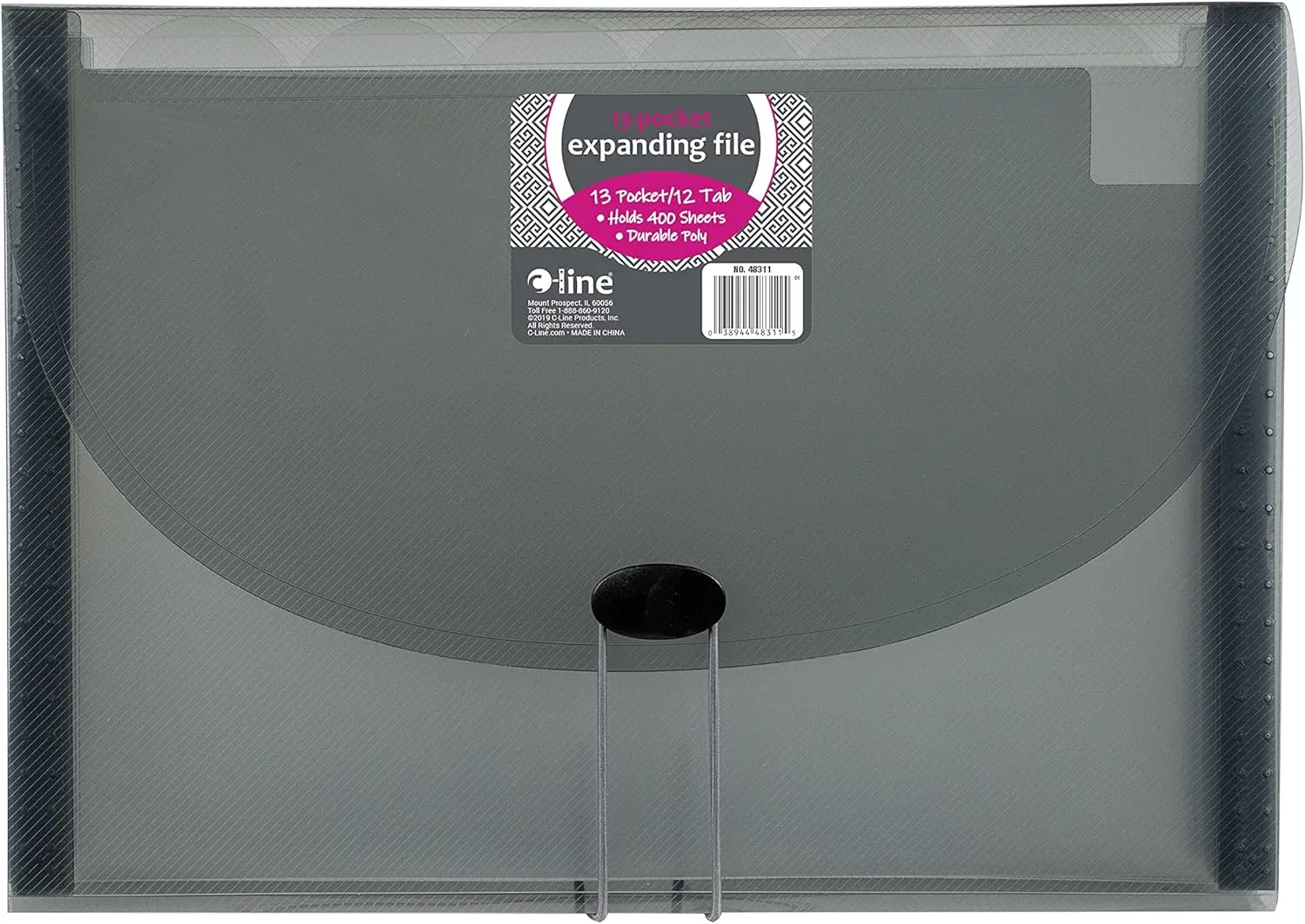 C-Line Expanding File, Letter Size, Smoke Gray