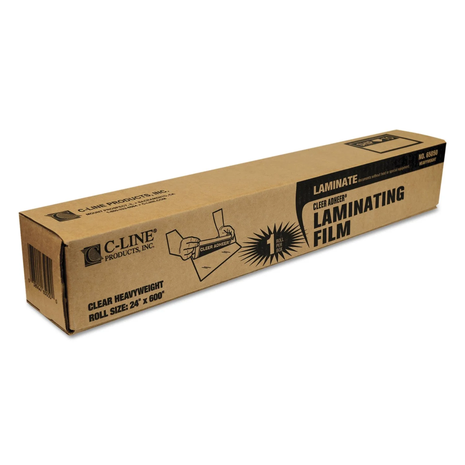 C-Line 65050 Cleer Adheer Self-Adhesive Laminating Film, 2 mil, 24-Inch x 50 ft. Roll