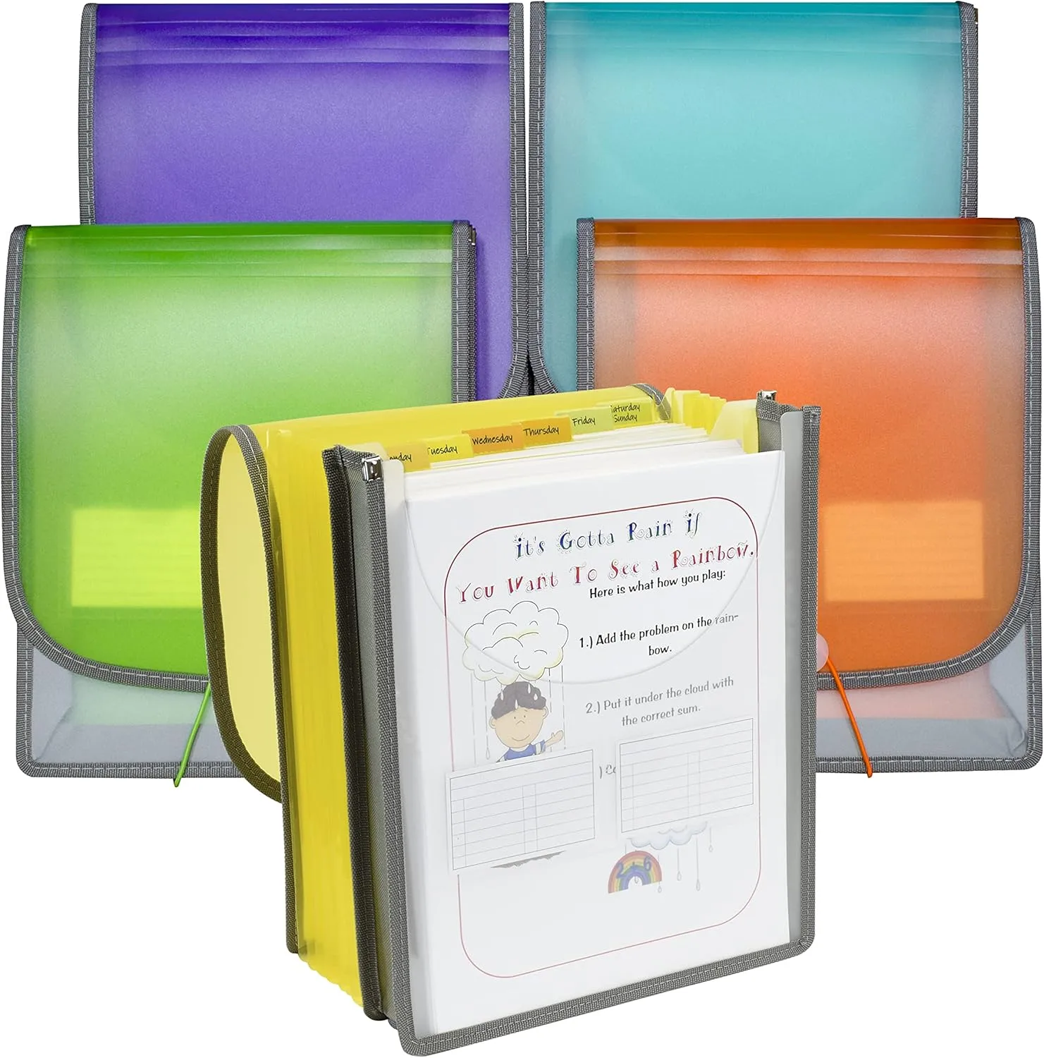 C-Line 7-Pocket Vertical Backpack File, Assorted, Letter Size (CLI-58700)
