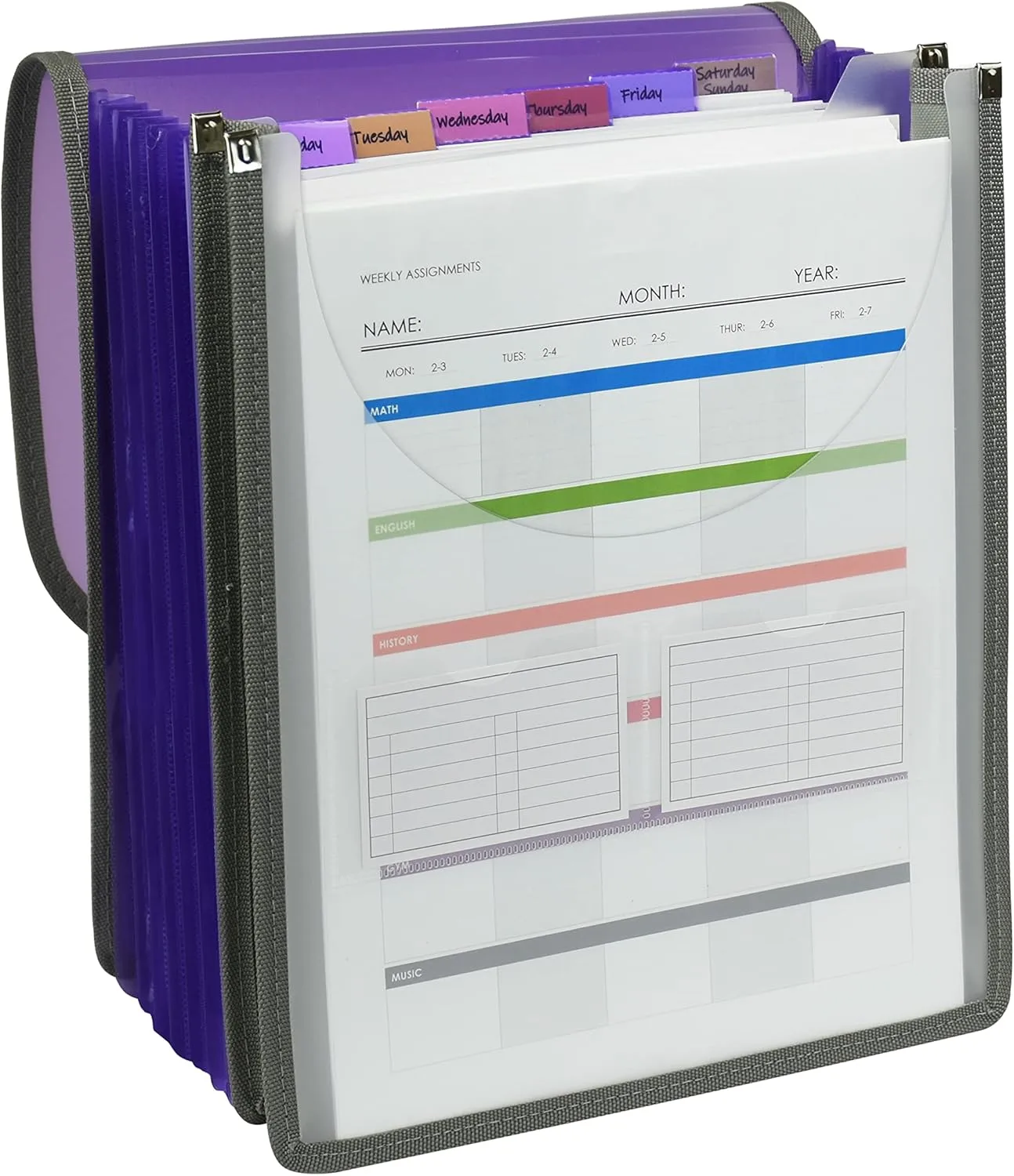 C-Line 7-Pocket Vertical Backpack File, Assorted, Letter Size (CLI-58700)