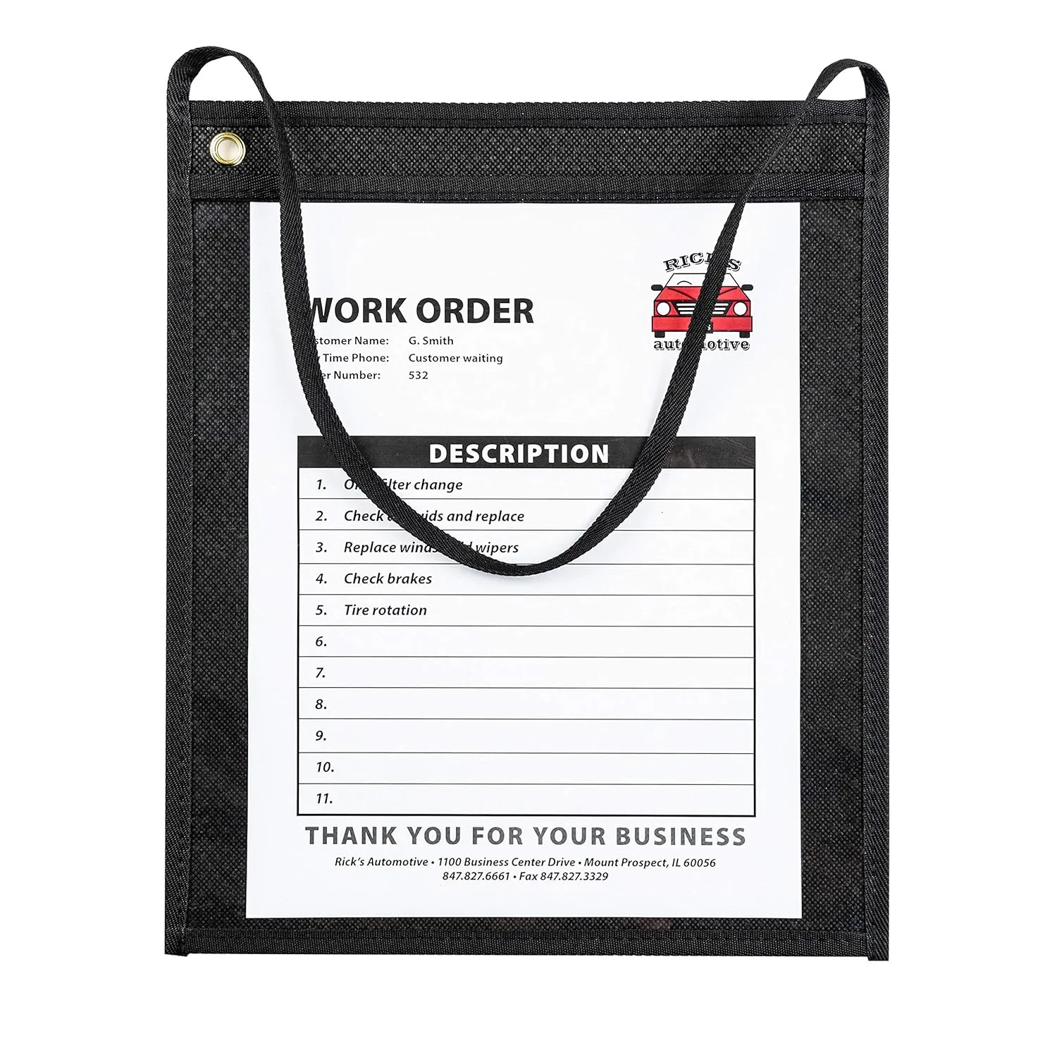 C-Line Fabric Hanging Strap Shop Ticket Holders, 12inH x 9inW, 15/Box