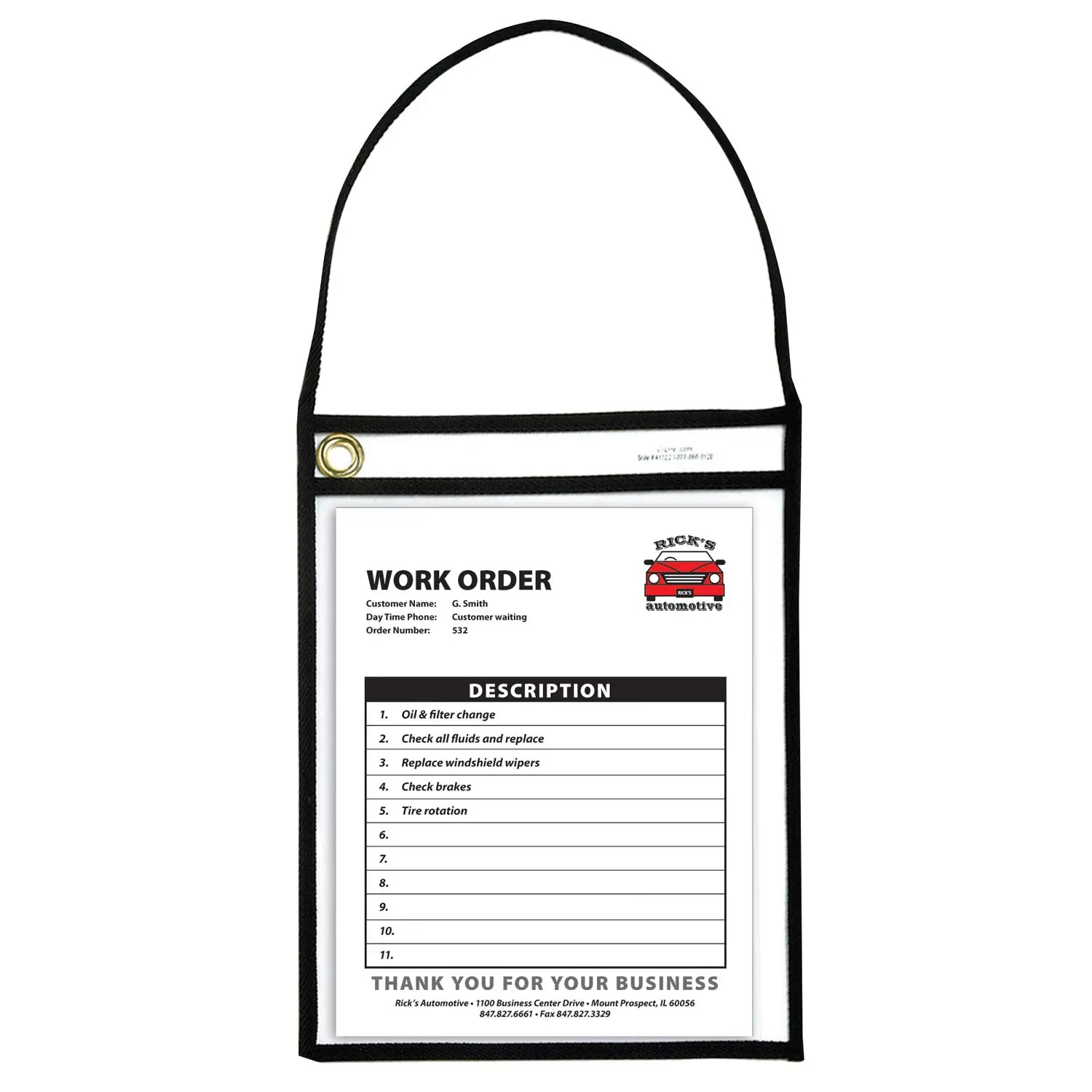 C-Line Stitched Shop Ticket Holders, 9 x 12, Clear - 15/Box