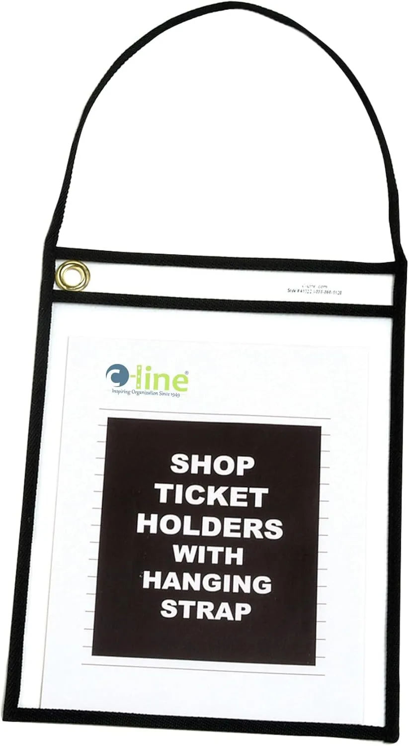C-Line Stitched Shop Ticket Holders, 9 x 12, Clear - 15/Box