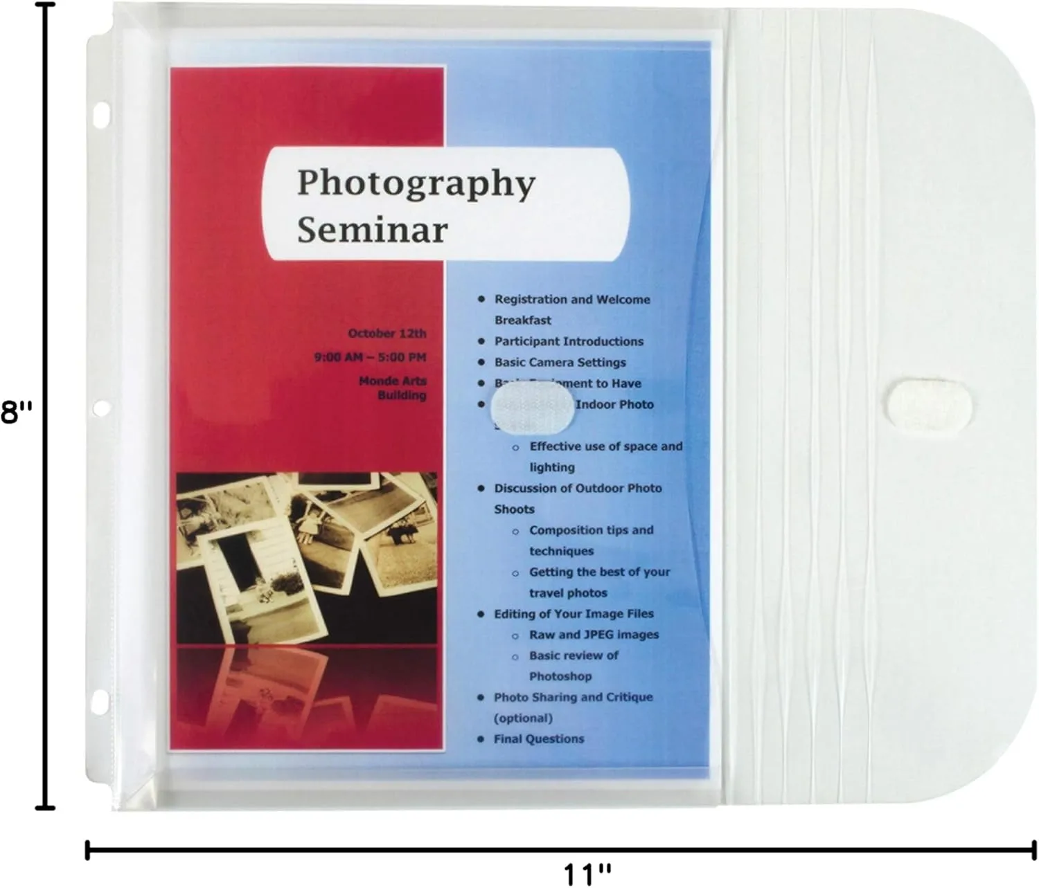 C-Line Poly Binder Pockets, 9.25 x 11.5, Clear, 5/Pack